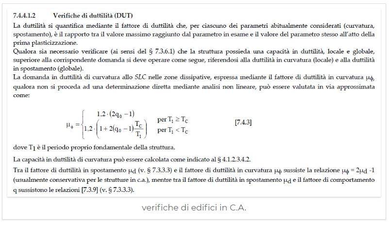 verifiche di duttilità nelle strutture in ca