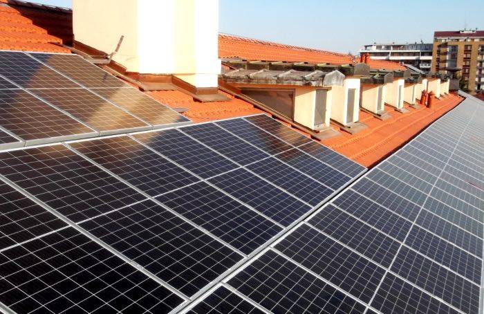 Porzione della copertura ove applicato il sistema fotovoltaico.