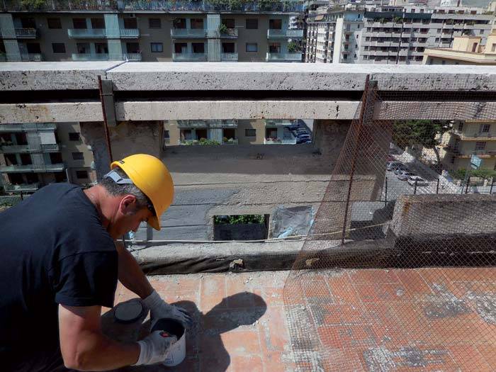 Intervento di risanamento conservativo delle facciate in calcestruzzo della sede Enel di Palermo