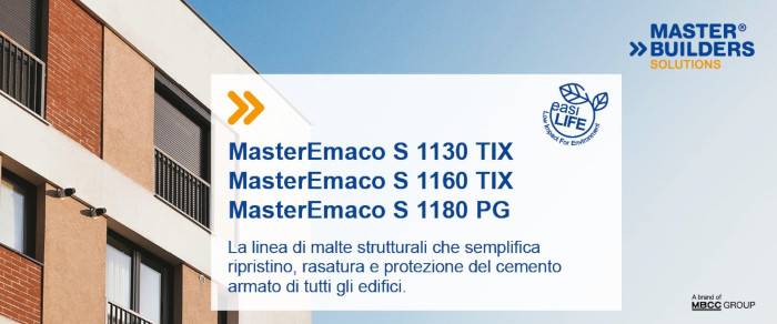 Risanamento degli elementi in c.a. con le malte strutturali di Master Builders Solutions