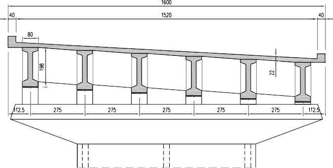 Sezione trasversale dell'impalcato