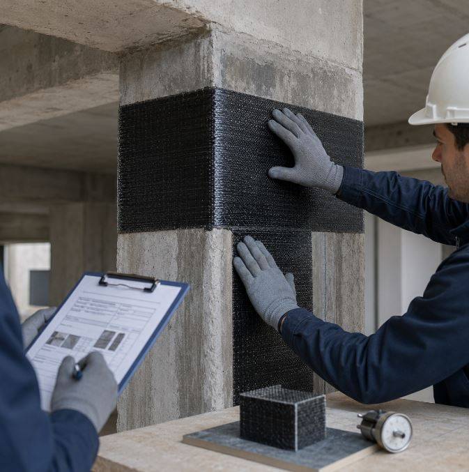 applicazione di un sistema di rinforzo FRP