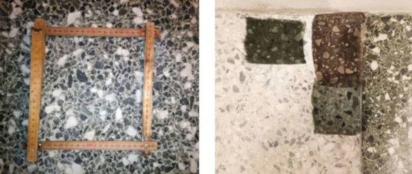 Studio del pavimento in terrazzo alla veneziana esistente