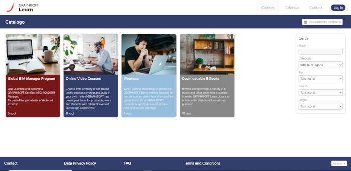 GRAPHISOFT Learn - Piattaforma di formazione online Archicad