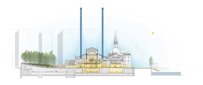 Renzo Piano - Casa della Cultura GES-2, sezione trasversale