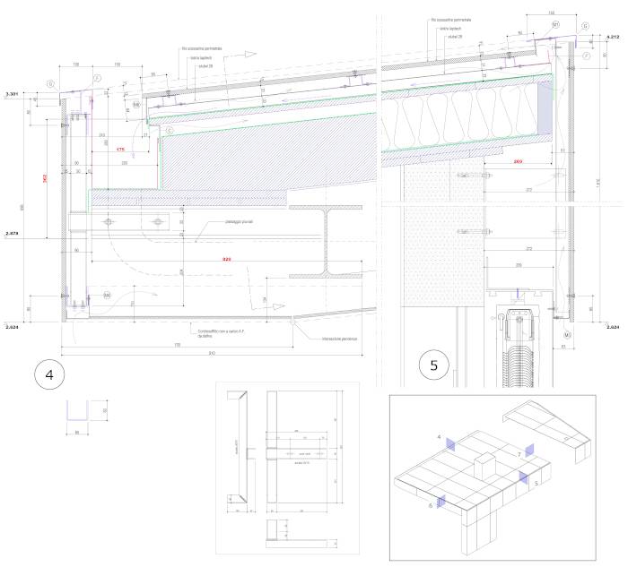 Sezione corpo di fabbrica inferiore (ingresso).