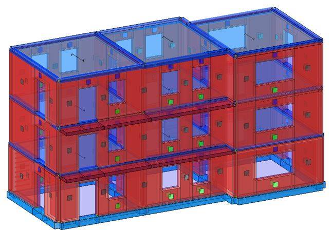 Modello strutturale realizzato con il modulo inSIDE di IperSpace BIM