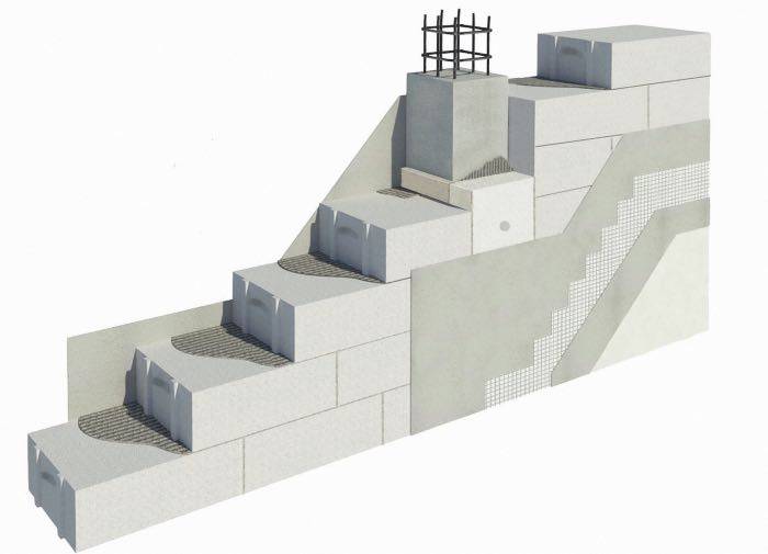 Stratigrafia muratura monostrato con correzione ponte termico con blocchi Ytong