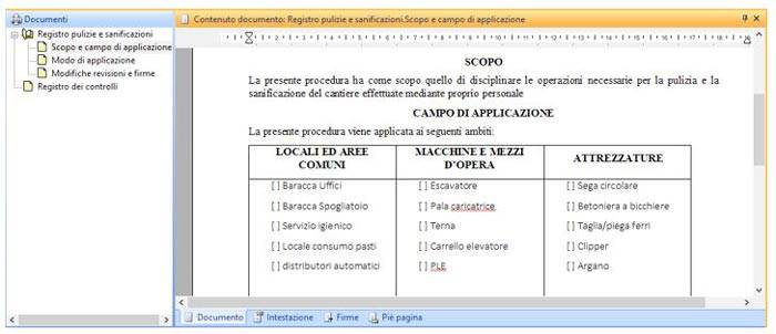 Allegato al POS – Registro delle pulizie e sanificazioni