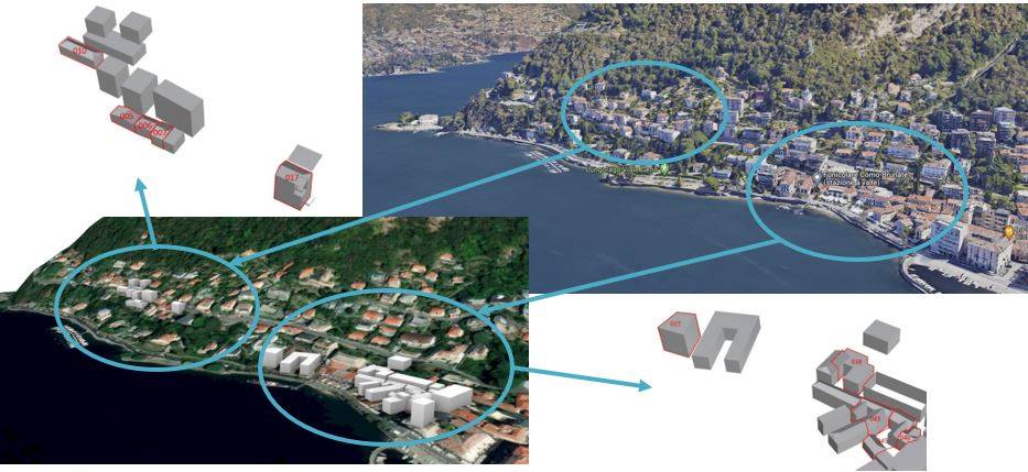 Figura 2: Caso studio analizzato, costituito da 10 edifici