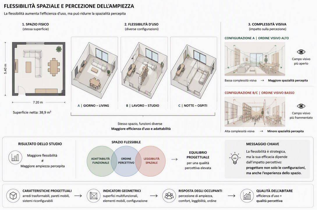 SCHEMA CONCETTUALE DELLE RELAZIONI TRA FLESSIBILITÀ SPAZIALE, ORDINE PERCETTIVO E SPAZIALITÀ PERCEPITA.