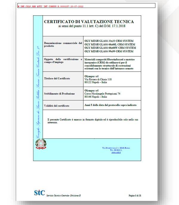 IL CERTIFICATO DI VALUTAZIONE TECNICA CVT