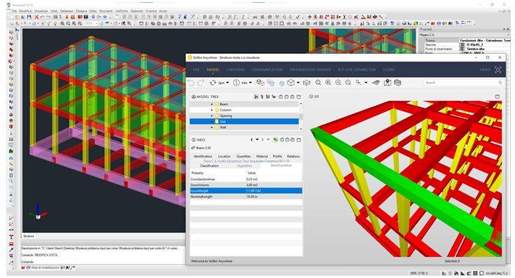 Computo metrico dal software di calcolo strutturale