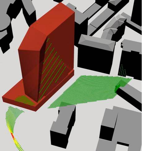 Gioia 22 e lo studio parametrico delle superfici, delle riflessioni solari e della convergenza dei raggi luminosi