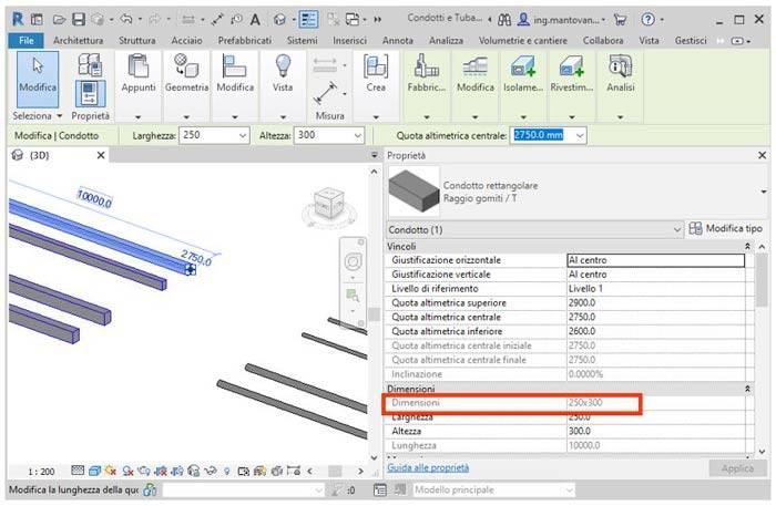 Parametri di istanza in Revit su Condotti e tubazioni