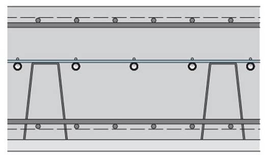 TABS con tubazioni inserite nella parte centrale del solaio