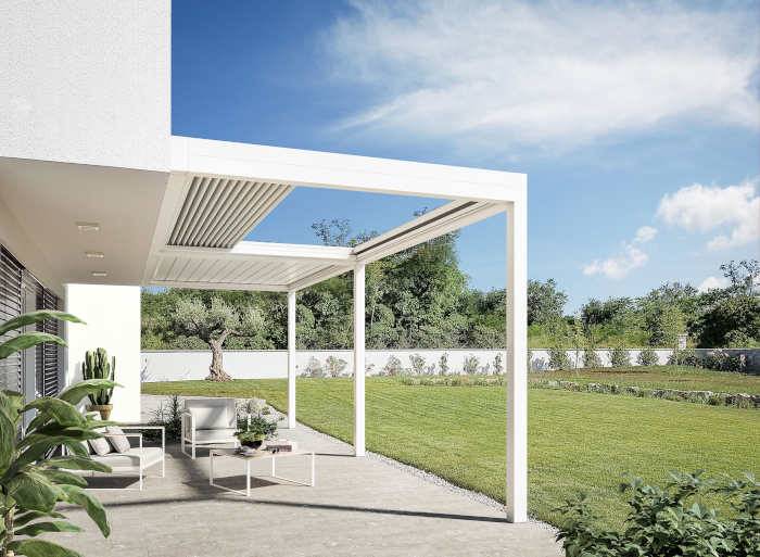 Nuova pergola bioclimatica Sway di Gibus: un’identità unica, in equilibrio tra leggerezza e stile