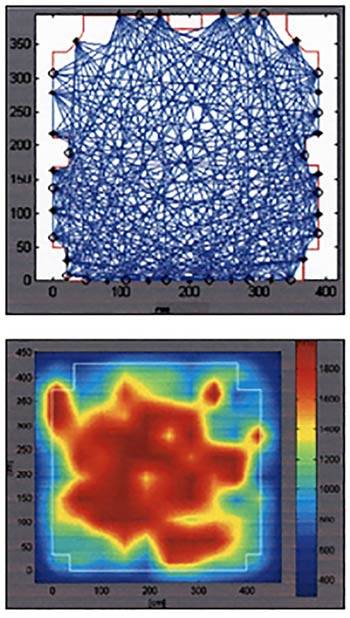 Tomografia radar di un pilastro di una chiesa