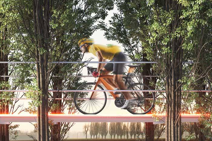 Mobilità green: Carlo Ratti progetta un percorso ciclo-pedonale sospeso tra gli alberi