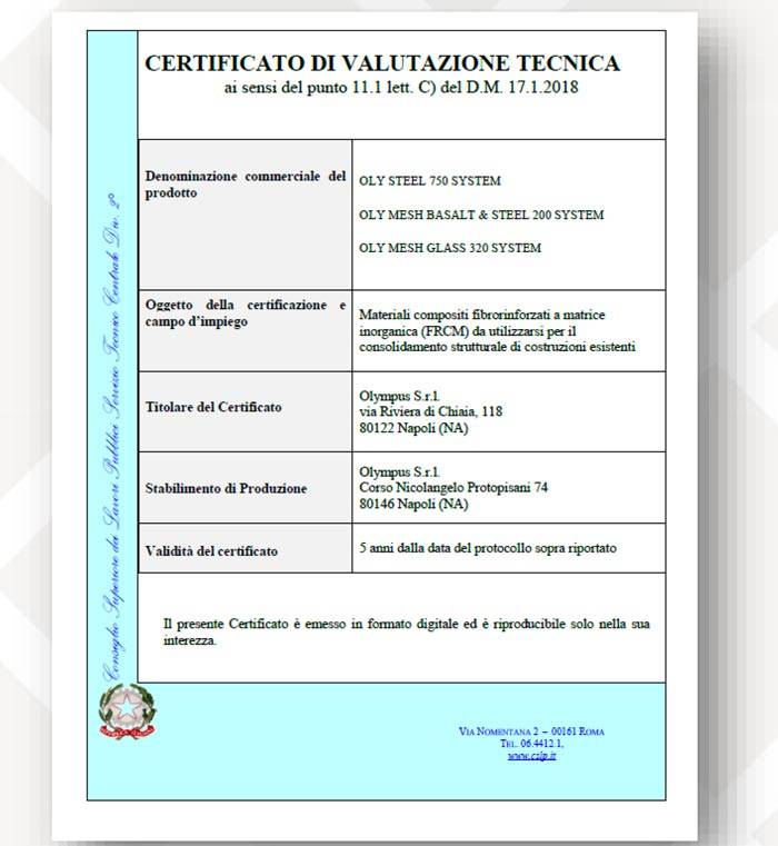 GLI INTERVENTI DI CONSOLIDAMENTO STRUTTURALE CON SISTEMI OLYMPUS FRCM E CRM