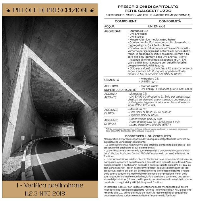 PILLOLE DI PRESCRIZIONI #1 DEL CALCESTRUZZO - VERIFICA PRELIMINARE 11.2.3 NTC 2018