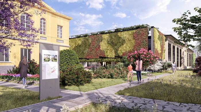 Render per il progetto di restyling dell'Orto botanico di Parma.