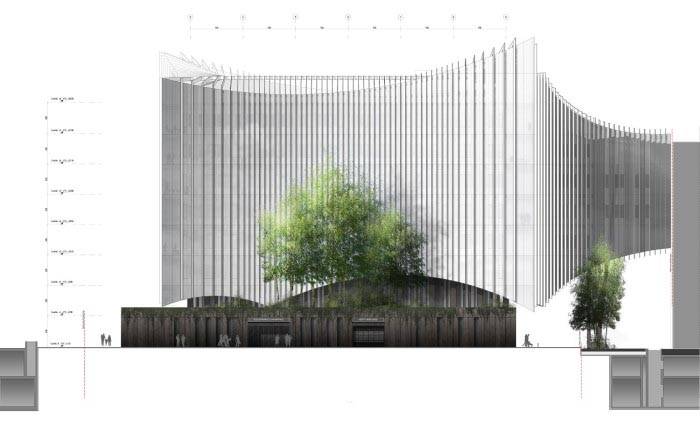 Sketch e render del progetto firmato MC A - Mario Cucinella Architects.