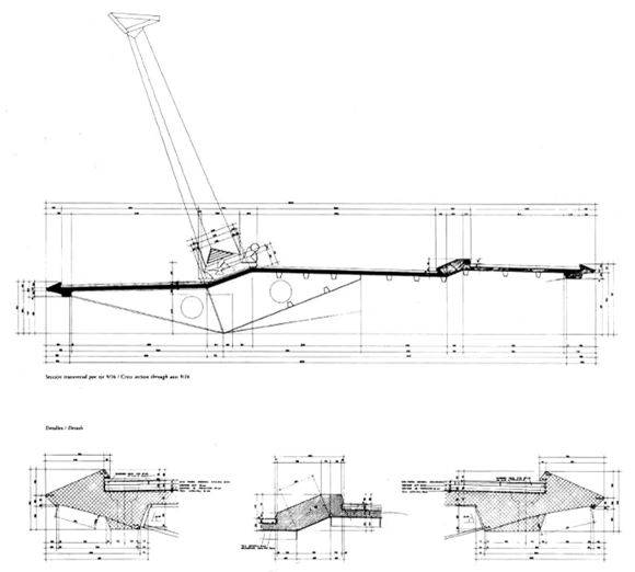 Ponte Ondarroa (Santiago Calatrava). Particolare costruttivo.