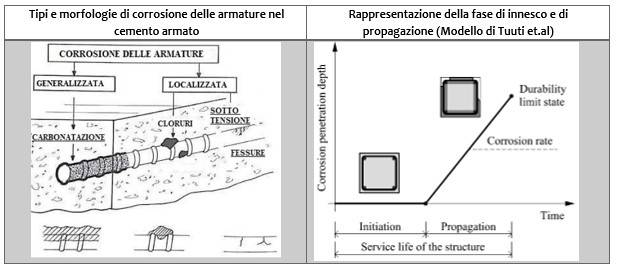 Tipologie di corrosione delle armature e sviluppo delle fasi di innesco e propagazione della corrosione 