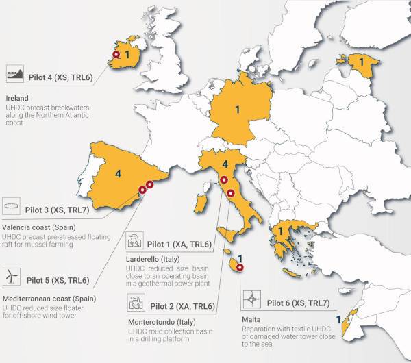 Localizzazione e breve descrizione dei piloti degli Enti e delle Istituzioni coinvolti nel progetto H2020 ReSHEALience.