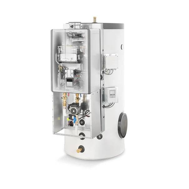Scaldacqua a condensazione ad accumulo. Abbina un produttore sanitario istantaneo a condensazione Infinity Sensei da 26 l/min con un accumulo da 300 lt. Il sistema ideale per produrre acqua calda in hotel e centri sportivi.