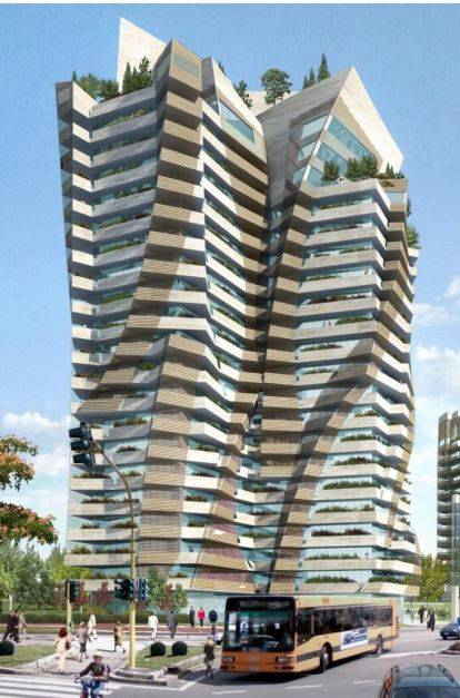 Rendering della Park Tower da piazzale Arduino