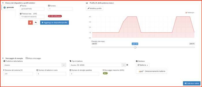 archelios™ PRO consente di gestire l’autoconsumo e di caricare i profili di fabbisogno