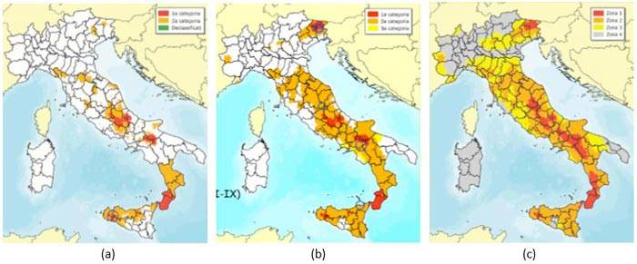 Classificazione sismica nei vari decreti