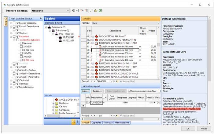  Assegnazione articoli ad istanze filtrate su parametro di Mosaico