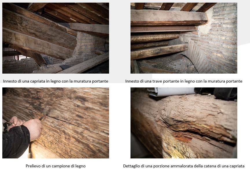 Immagini di dettaglio di travi in legno
