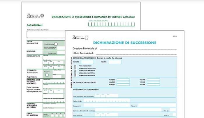 dichiarazione di successione mediante modello telematico