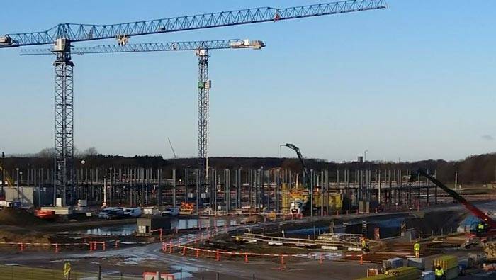 Panoramica del cantiere Odense University Hospital