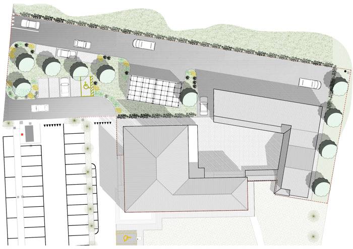 Una pavimentazione in calcestruzzo drenante per la riqualificazione sostenibile di un edificio pubblico