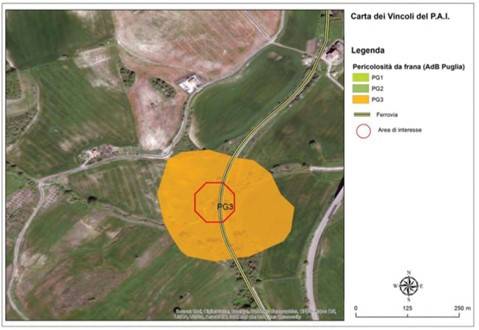 Carta dei vincoli del P.A.I. Pericolosità da frana