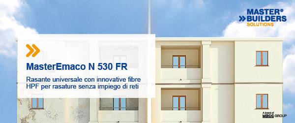 MasterEmaco N 530 FR, rasante universale fibrorinforzato per facciate