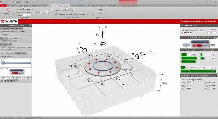 Il Würth Technical Software II per la progettazione degli ancoranti