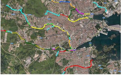 Distribuzione delle sezioni di calcolo della portata lungo i corsi d’acqua urbani