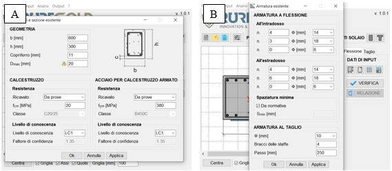 Esempi di calcolo con i software per il progetto dei rinforzi strutturali con i Sistemi FRCM Ruregold