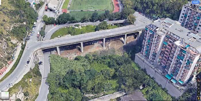 Vista 3D del Ponte Don Acciai estratta da google maps 