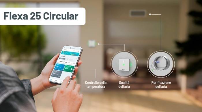 Flexa 25 Circular, questa nuova versione integra una serranda motorizzata circolare con ionizzatore.
