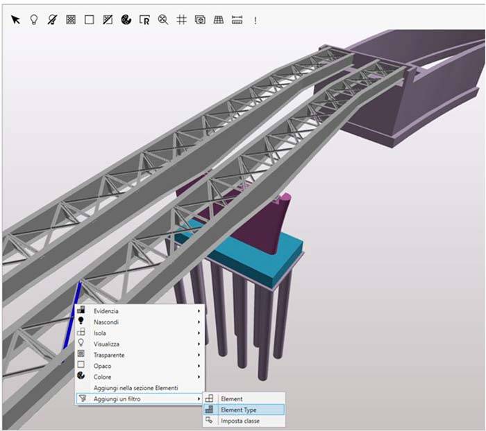 Attivazione del comando “Aggiungi un filtro>Element Type”