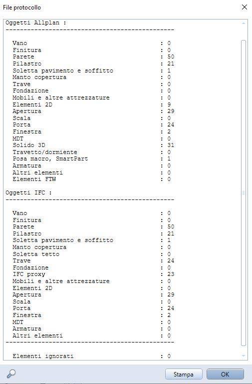 Allplan: File Protocollo post export IFC