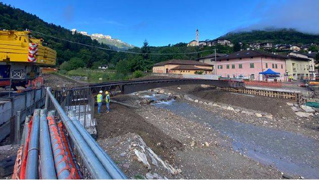 Realizzazione del ponte a campata unica, Calceranica (TN)