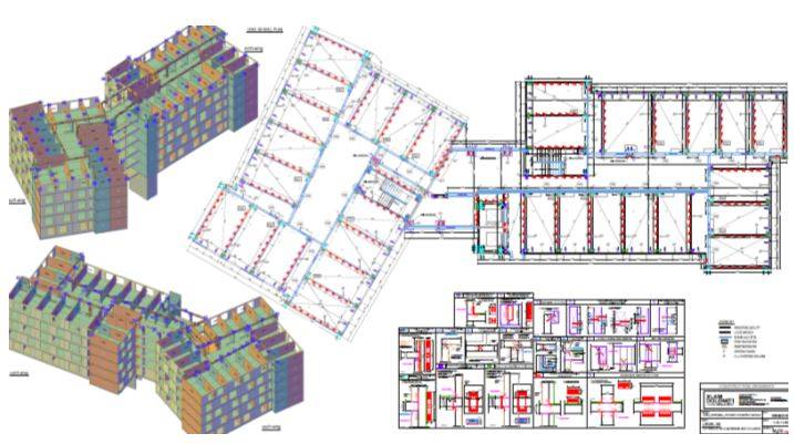 Tavola di montaggio relativa alle pareti del piano quinto